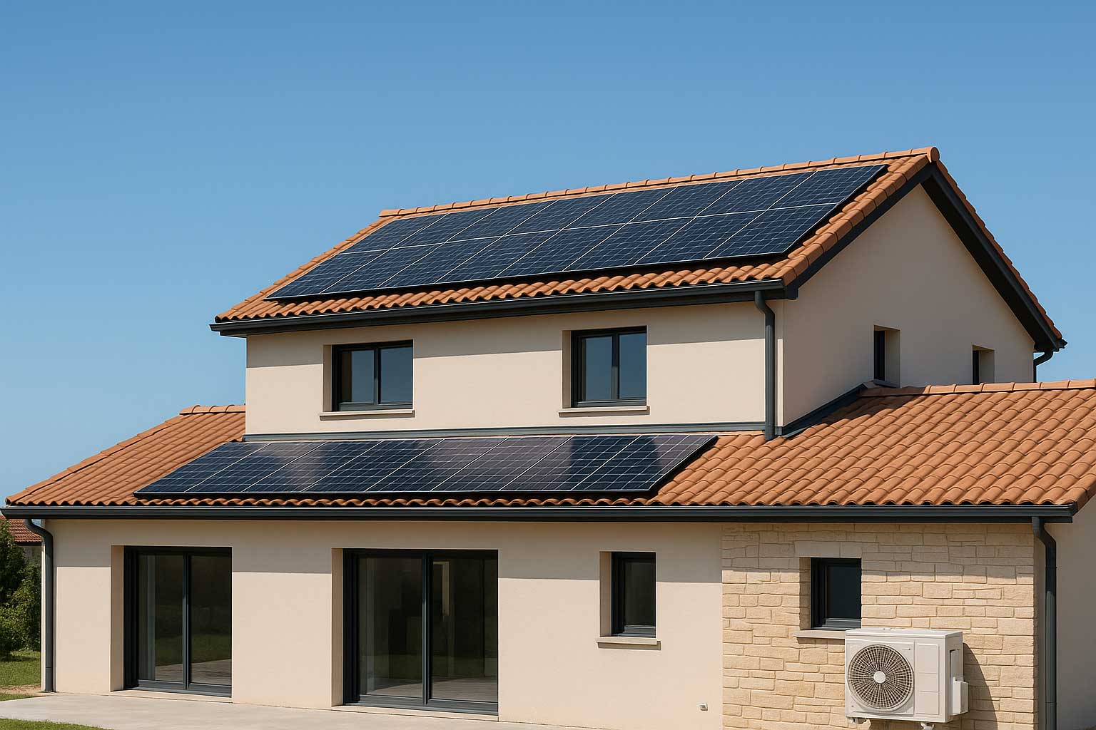 Maison moderne à Cahors équipée d’une climatisation et de panneaux solaires