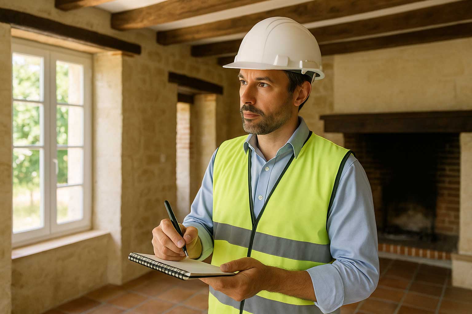 Auditeur énergétique en visite dans une maison du Tarn-et-Garonne.