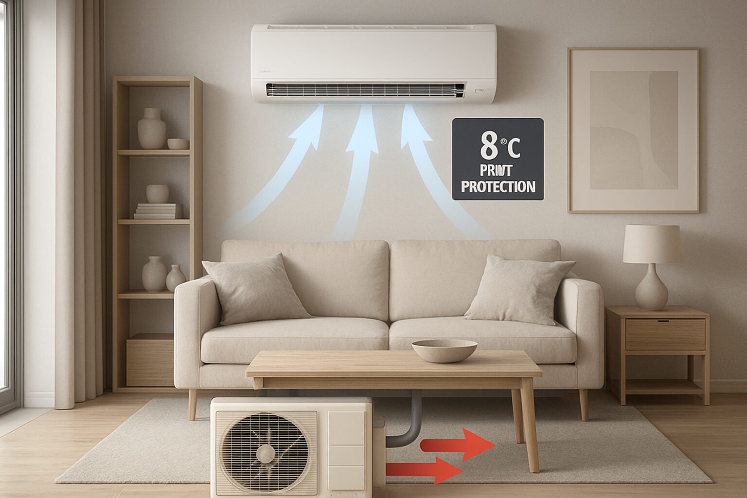 Clim réversible en mode hors-gel avec filtres propres