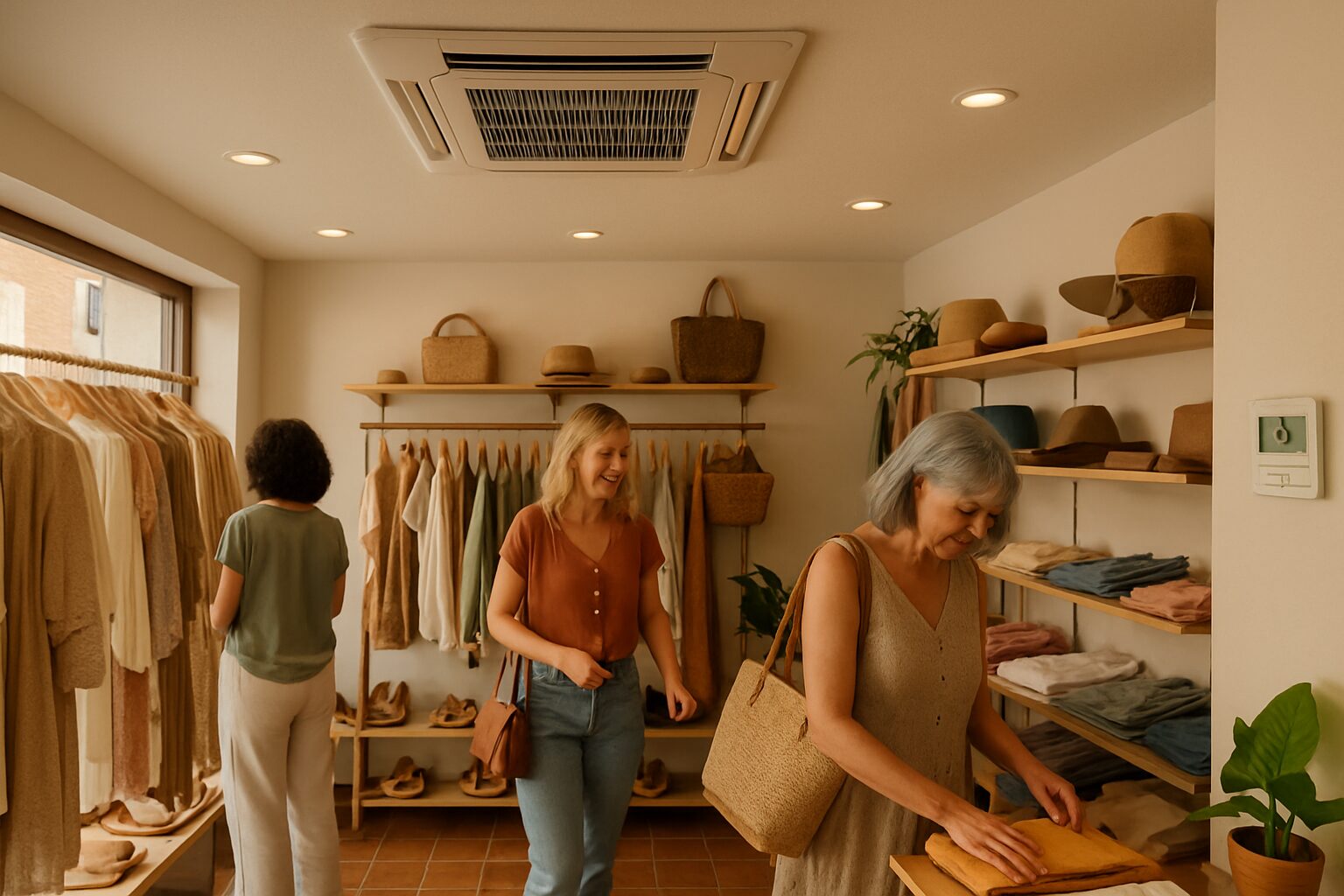 Climatisation cassette éco-efficiente dans un commerce