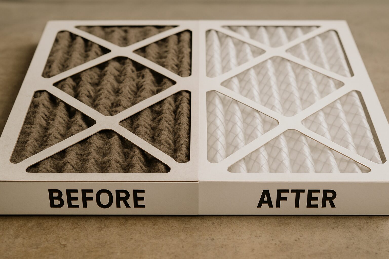 Comparatif filtre de climatisation avant / après – preuve d’un entretien efficace