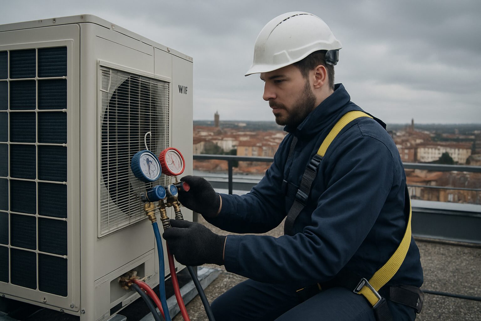 Contrôle des pressions d’un système VRF en toiture à Montauban