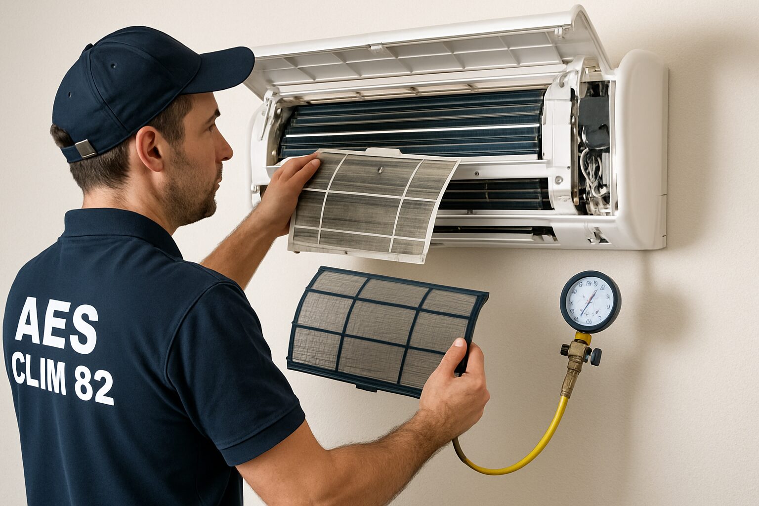 Entretien annuel d’une pompe à chaleur par AES Clim 82 à Caussade.