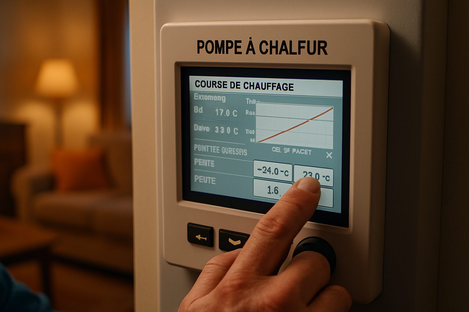 Réglage de la loi d’eau sur le contrôleur de PAC