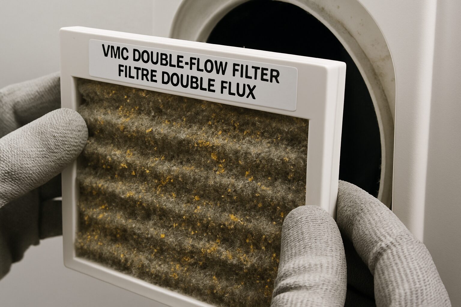Remplacement d’un filtre de VMC double flux pour l’entretien hivernal
