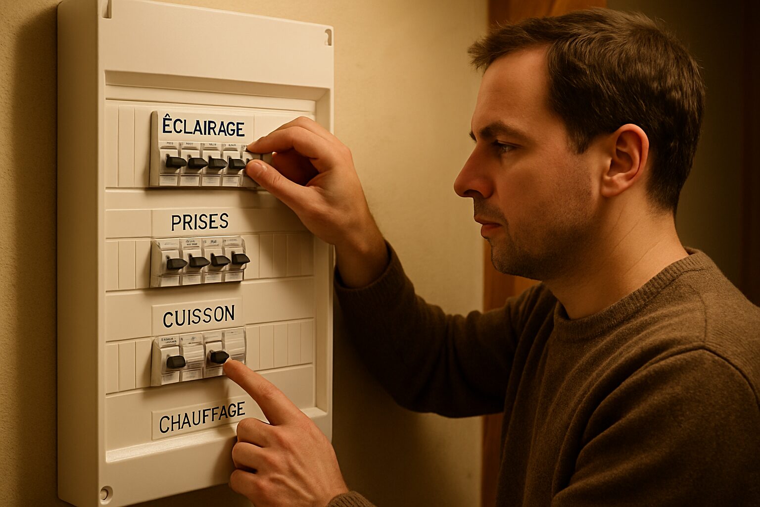 Coupure des circuits non essentiels au tableau électrique avant départ