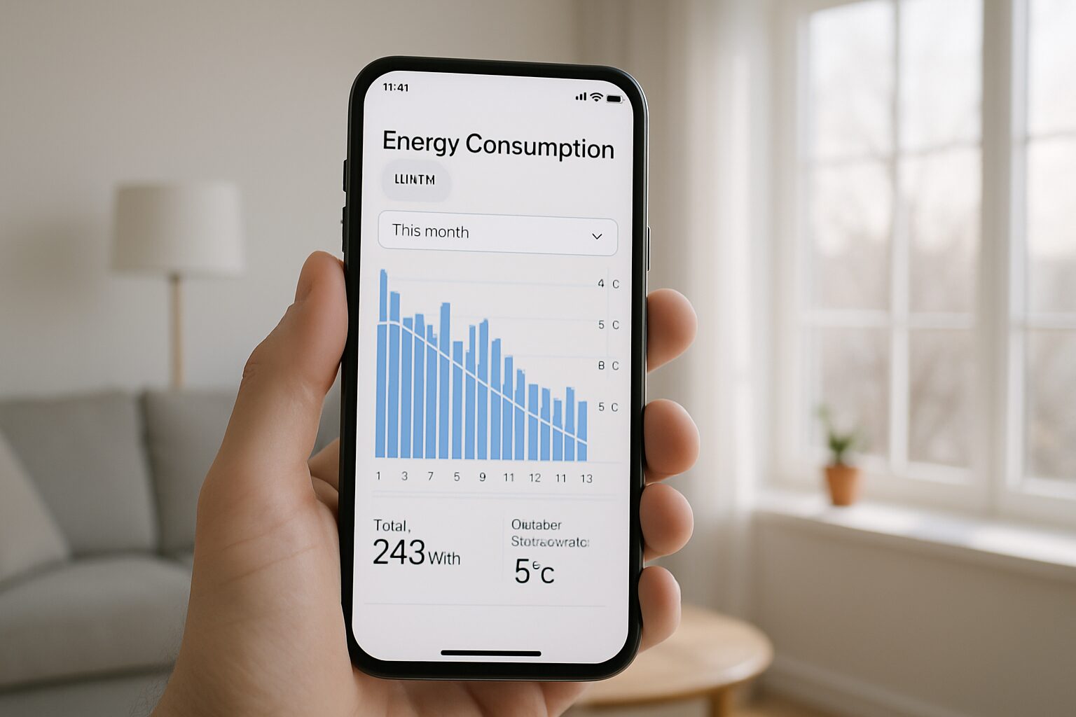 Suivi conso Linky sur smartphone avec courbe de température