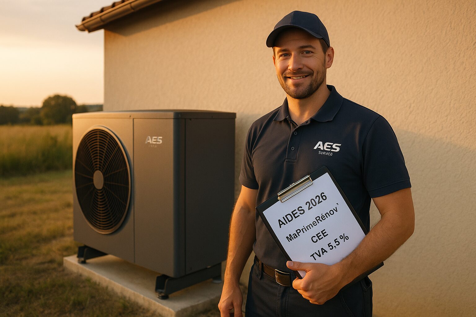 Pompe à chaleur installée en Tarn‑et‑Garonne avec accompagnement AES Clim 82 pour les aides 2026