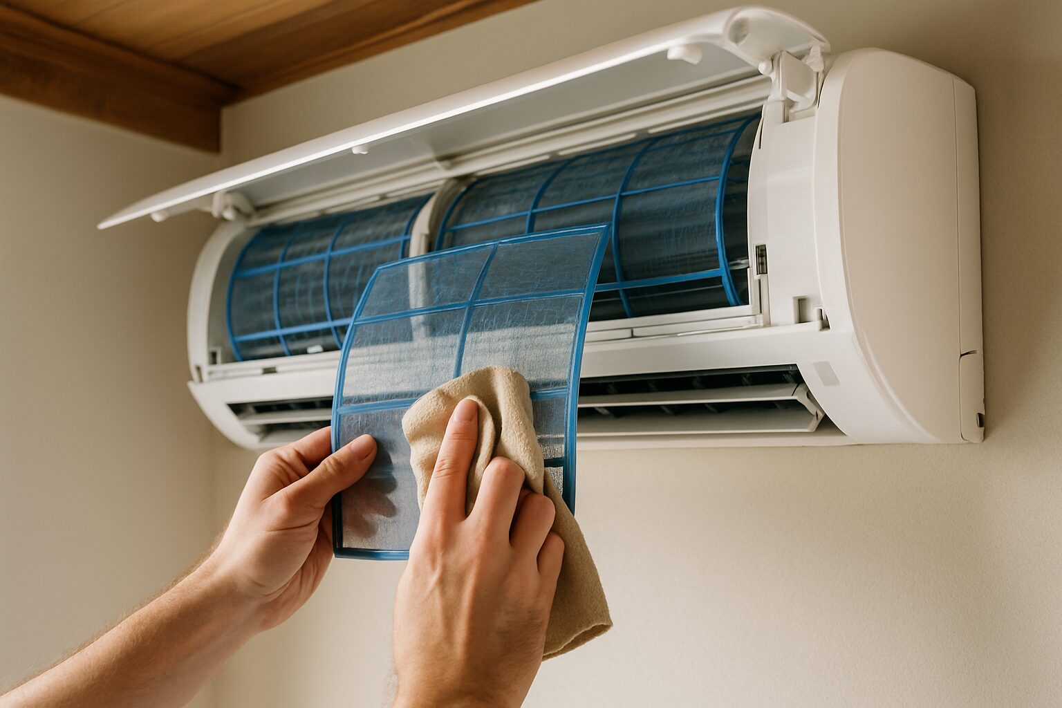 Nettoyage des filtres de climatisation pour optimiser le chauffage