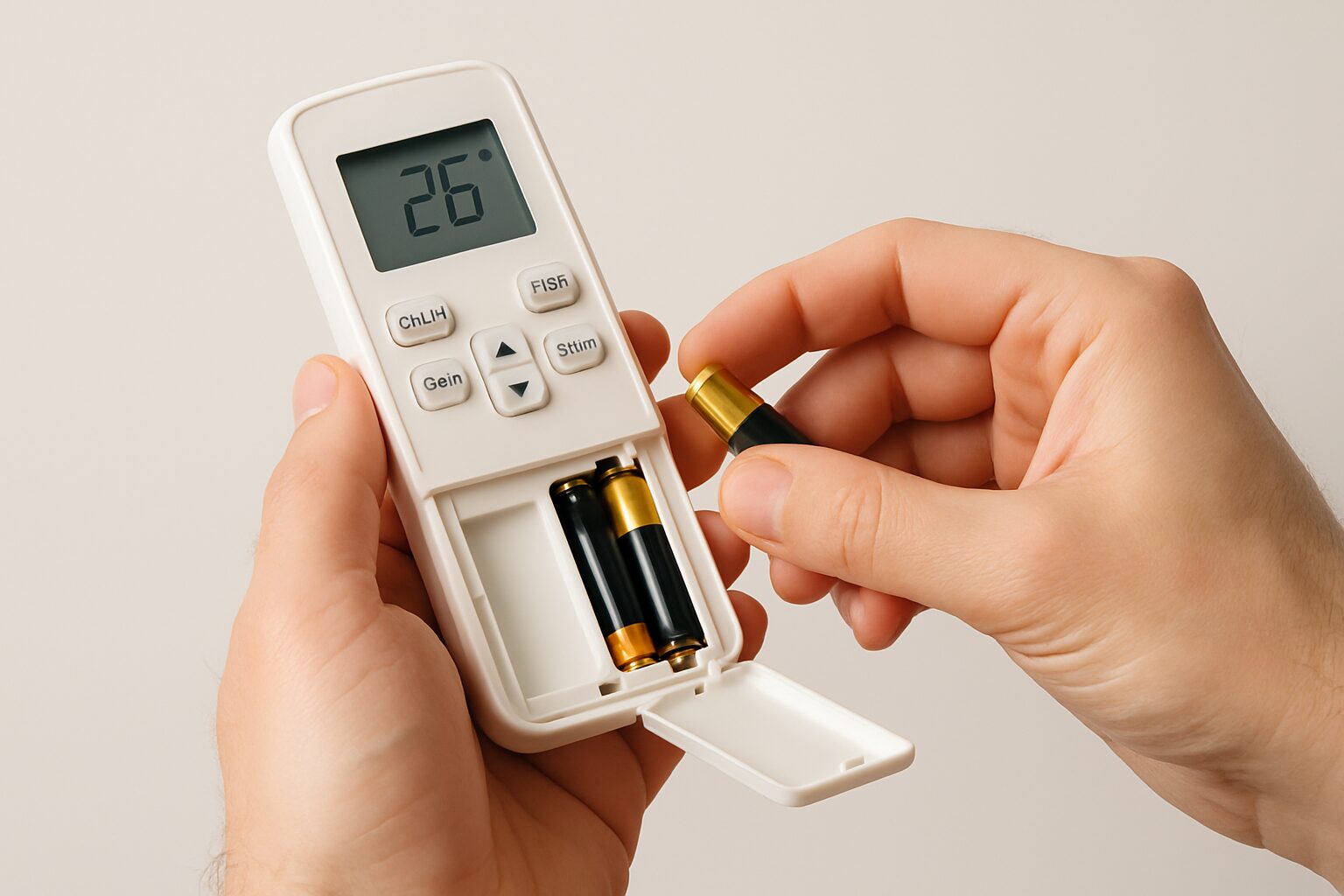 Vérification des piles et des réglages de la télécommande de climatisation