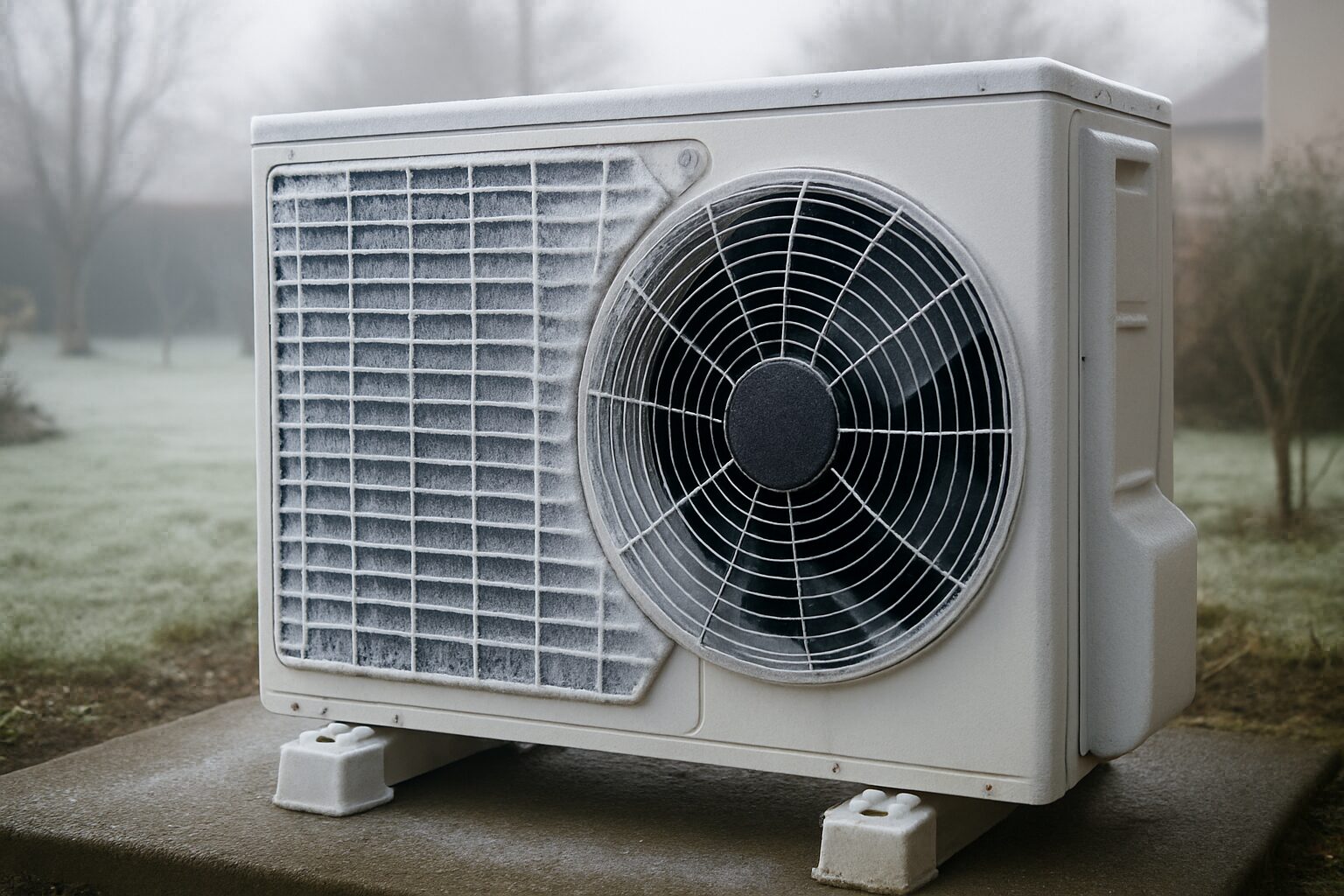 Unité extérieure en dégivrage par temps froid à Castelsarrasin