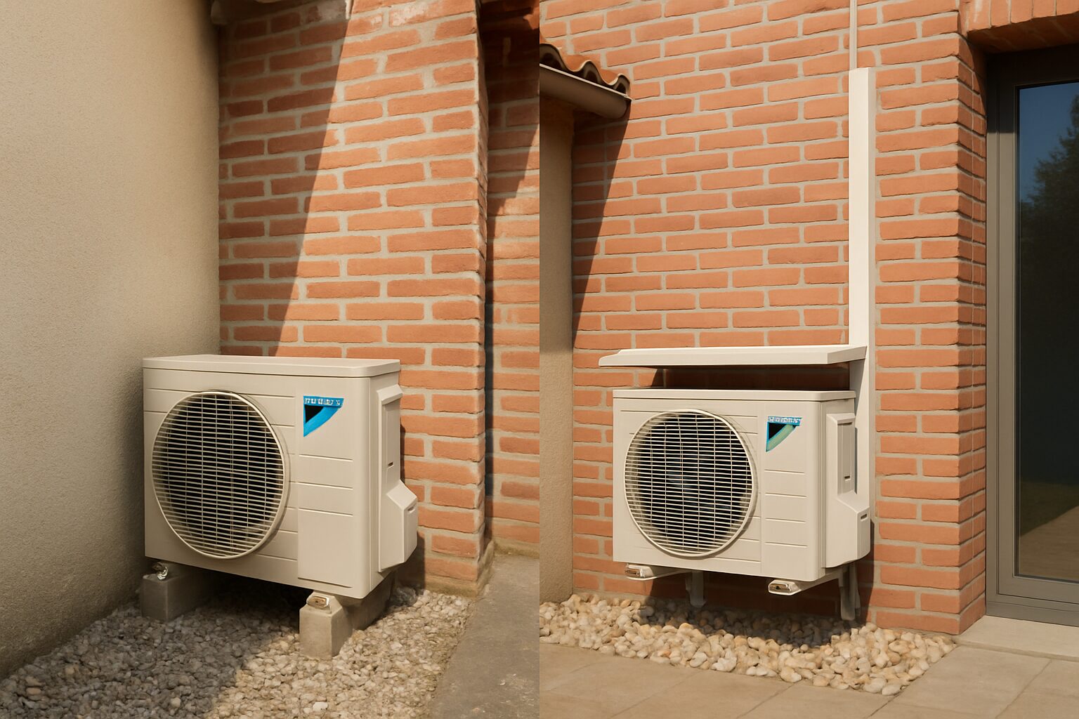 Comparatif emplacement extérieur mal positionné vs optimisé