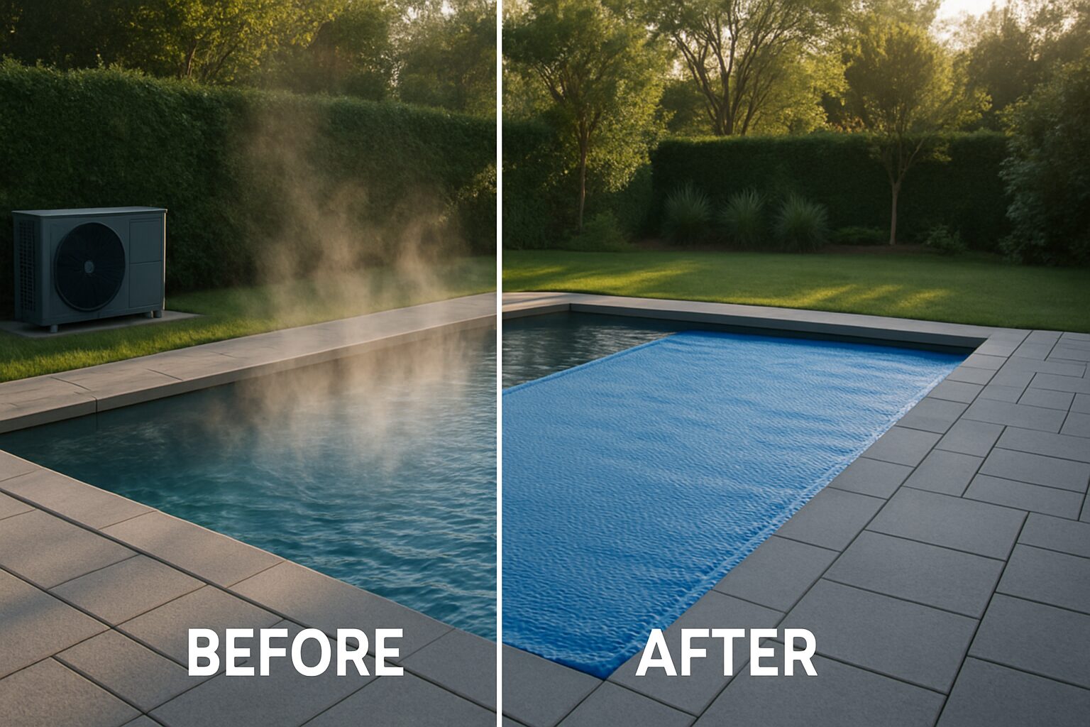 Bâche isotherme sur piscine: complément indispensable à la PAC.