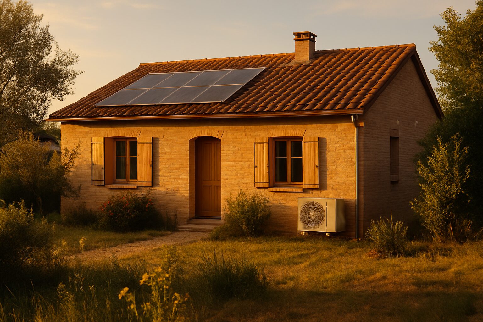 Couplage panneaux solaires et PAC/clim dans une maison à Montauban