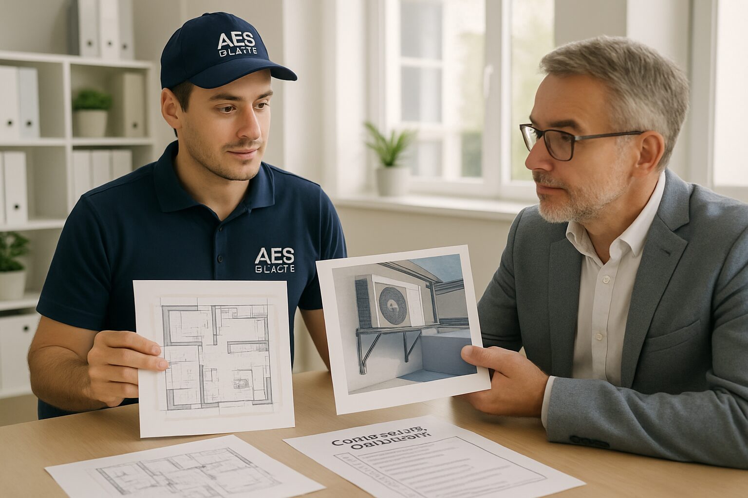 Réunion avec le syndic 82 autour des plans d’installation climatisation