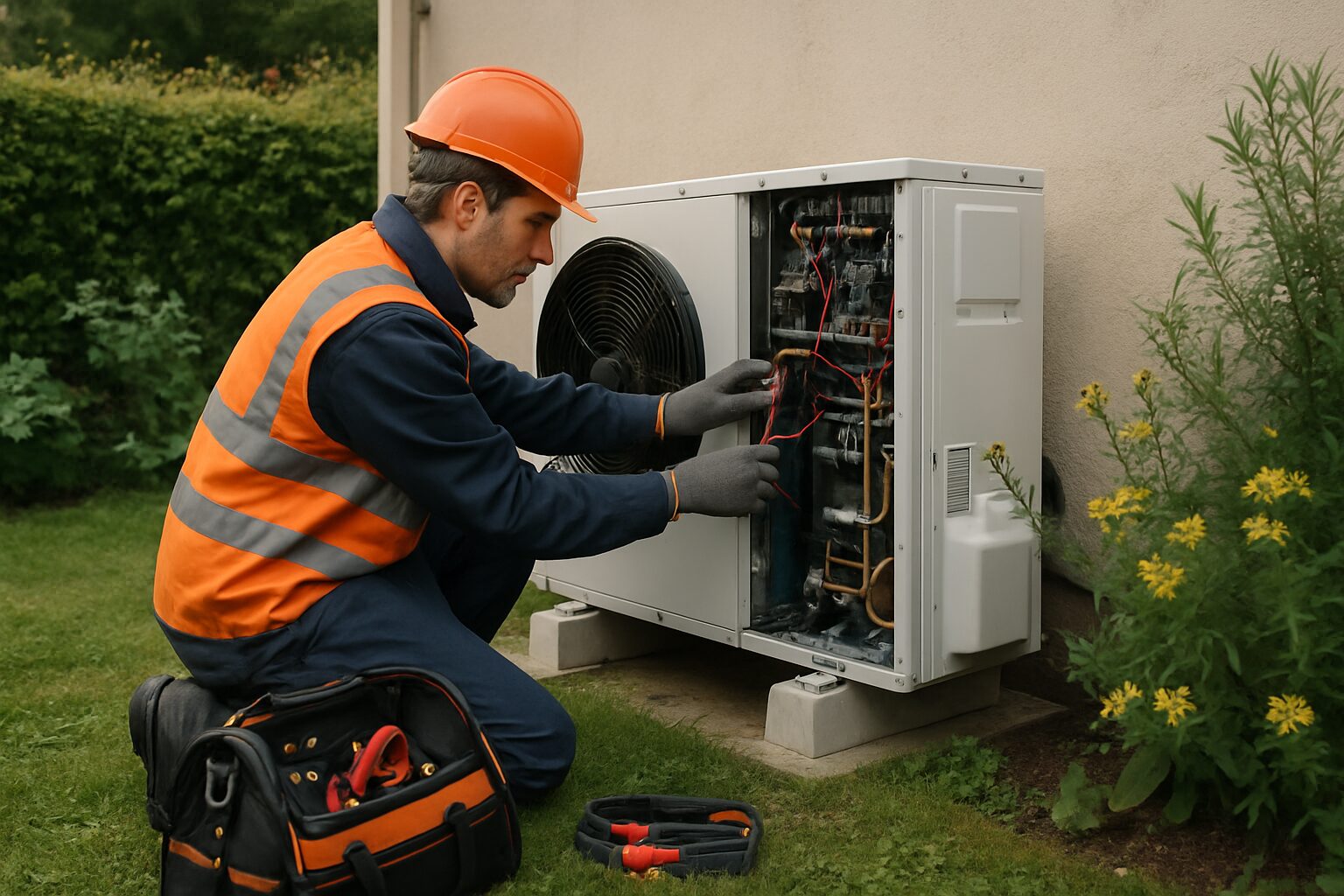 Technicien AES Clim 82 en entretien de pompe à chaleur à Montauban