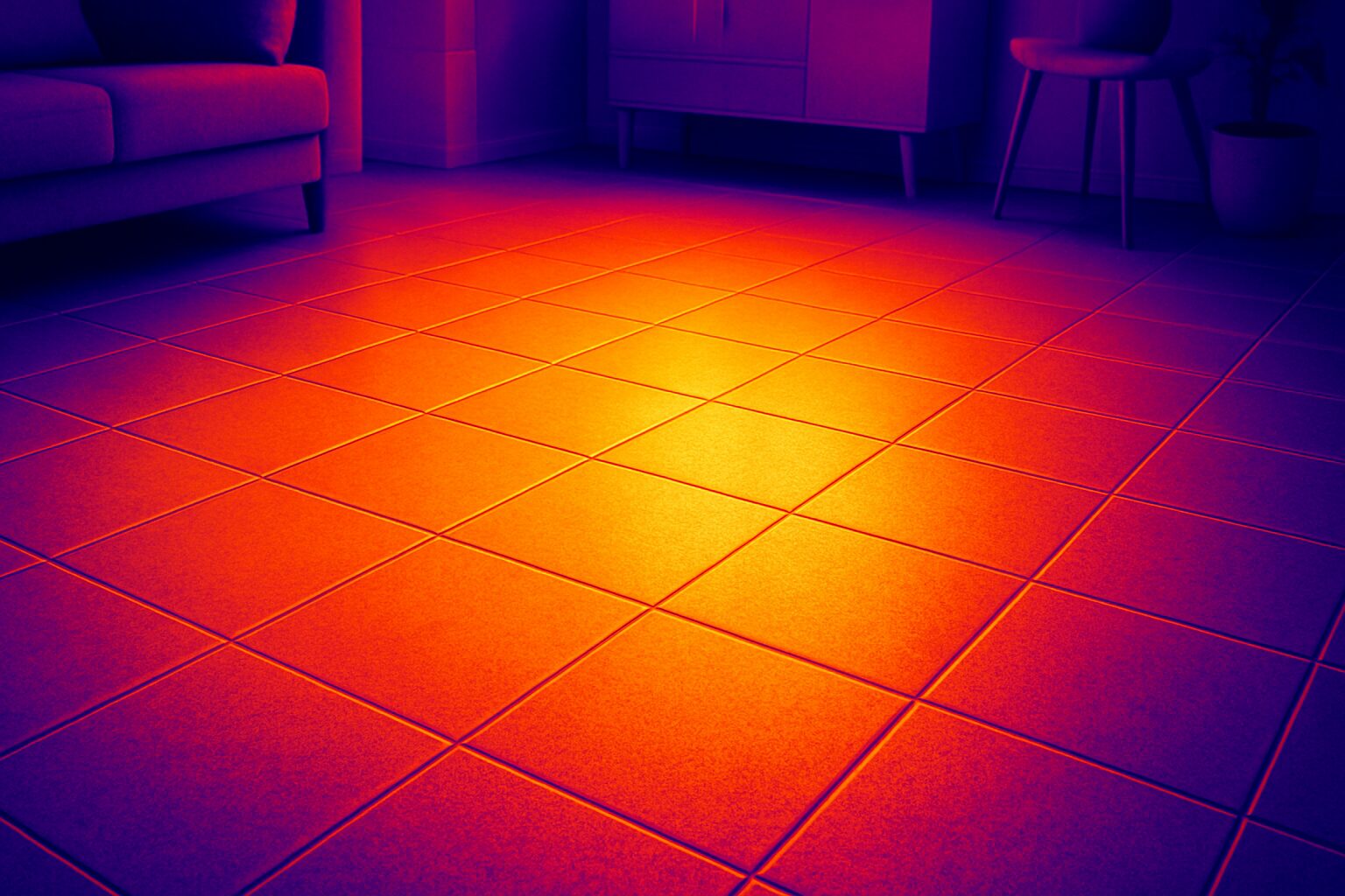 Contrôle thermographique d’un plancher chauffant bien équilibré