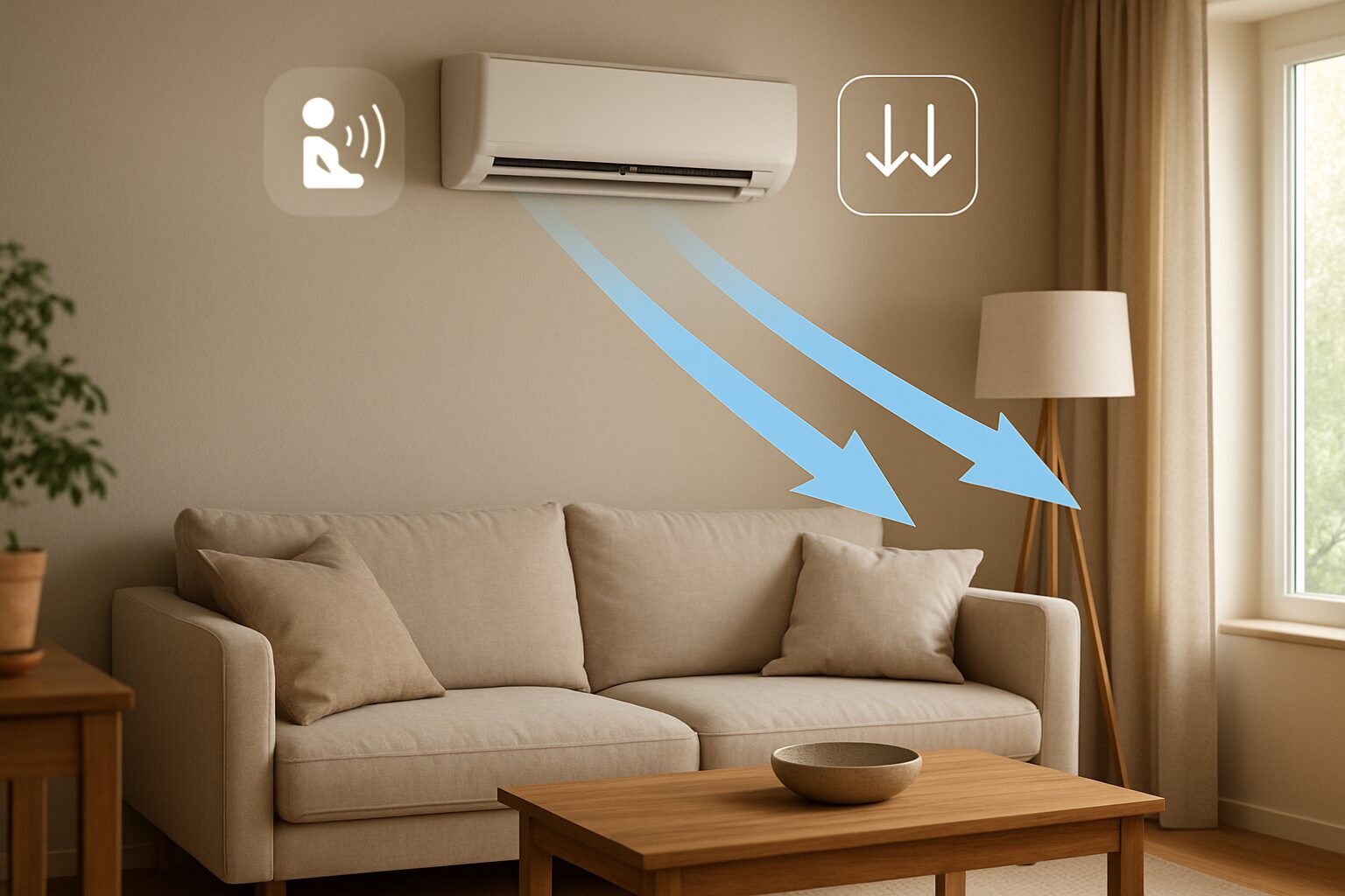Capteur de présence qui ajuste le flux d’air pour plus de confort et d’économies