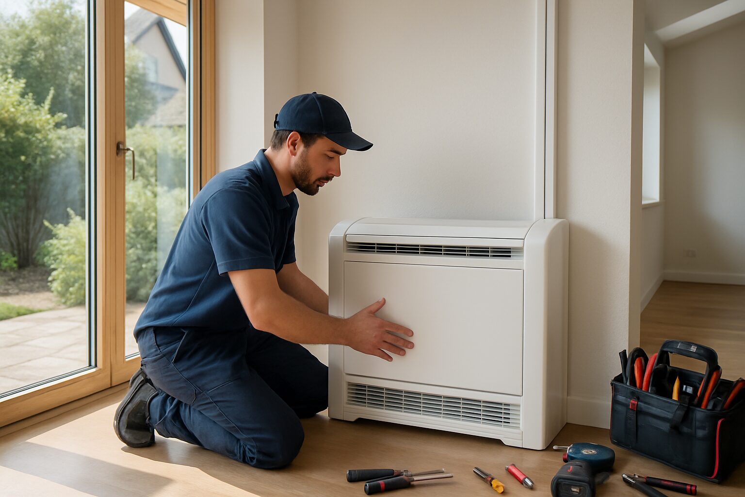 Pose d’une console de clim réversible dans une extension de maison