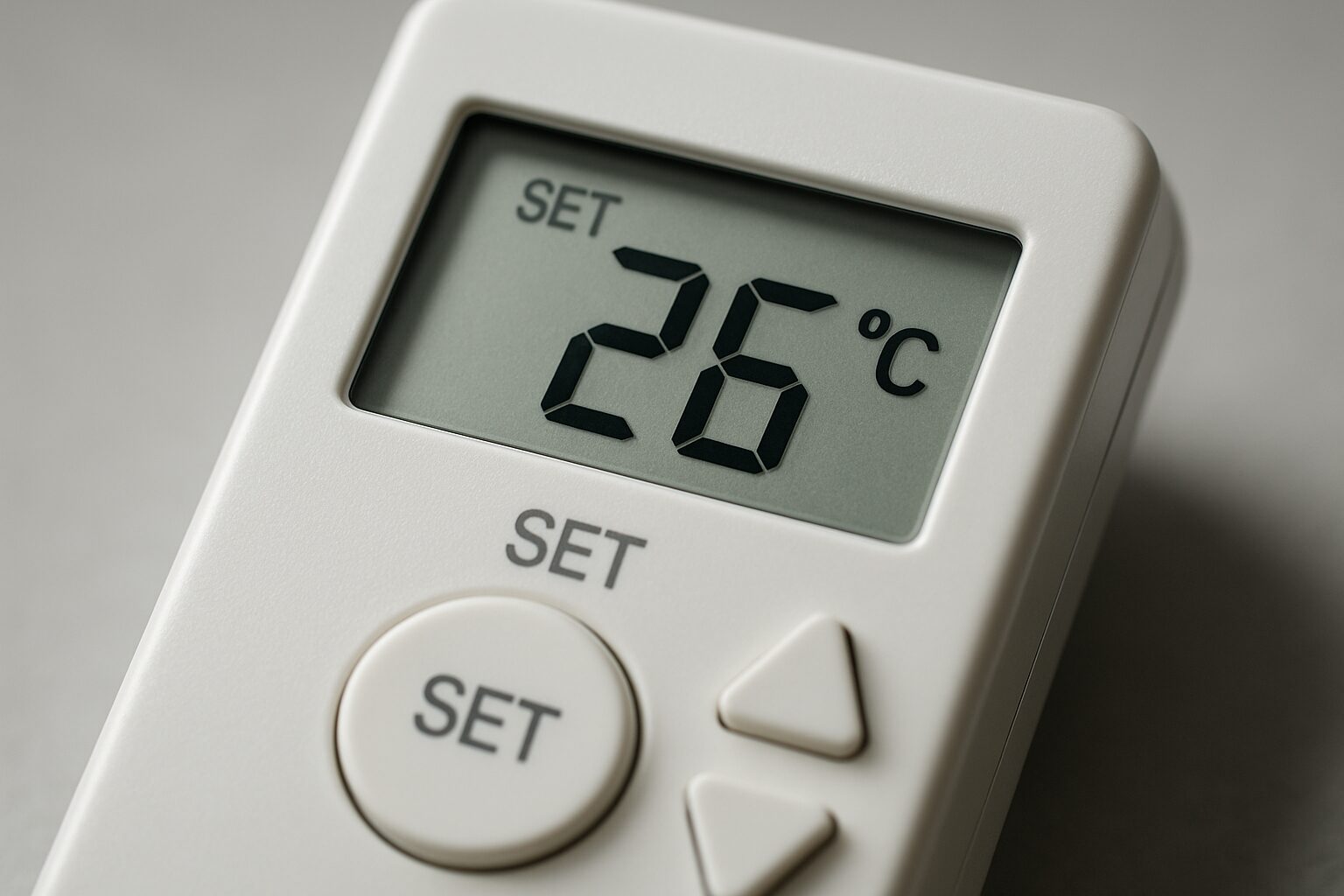 Thermostat de climatisation réglé à 26°C pour un confort économe